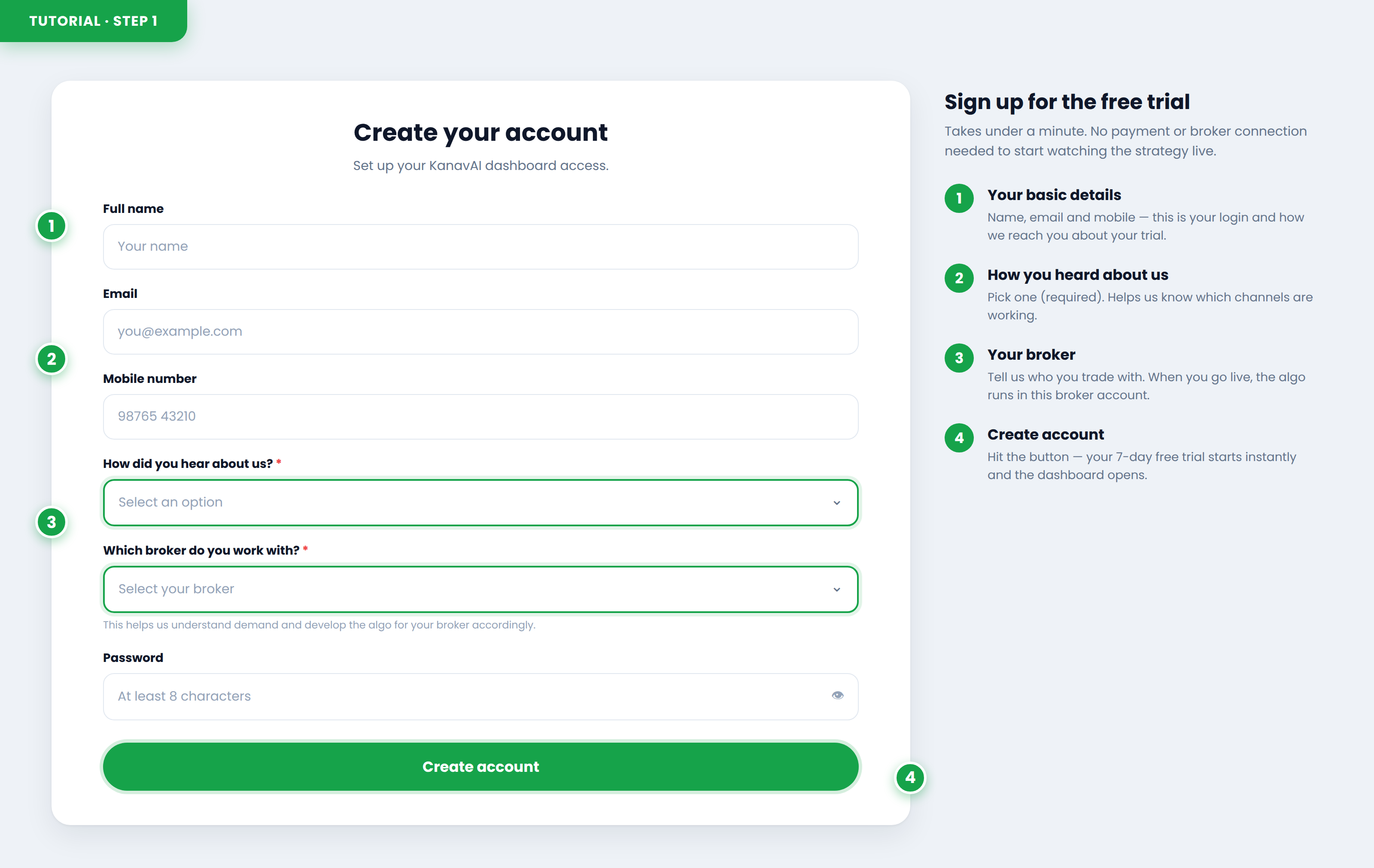 Sign up for the free trial